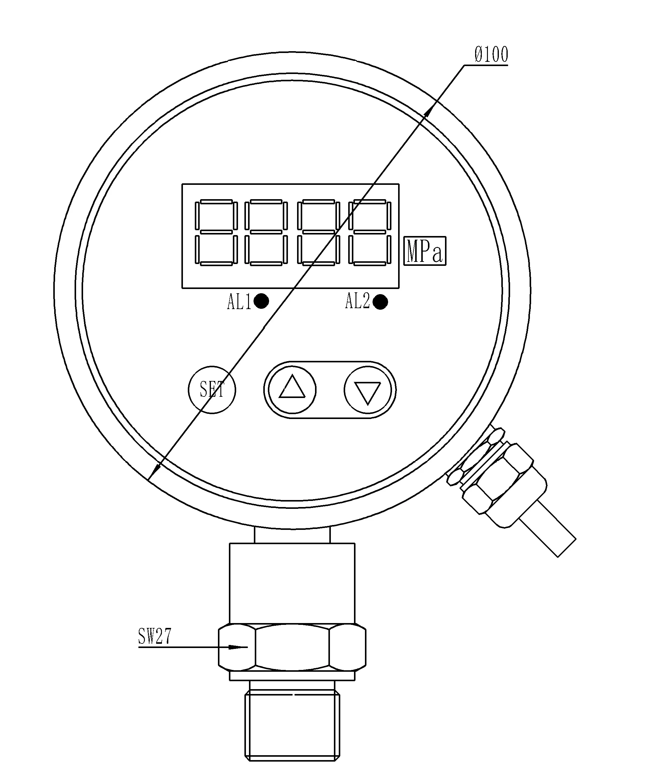 Intelligent pressure switch LED display 4~20mA and delay output pressure sensor pressure gauge switch control