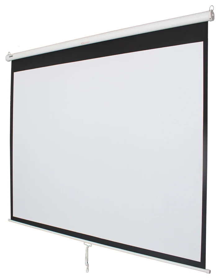 
70 inch Manual Pull Down Projection Screen with matte white fabric Wall Mounted Projector Screen 