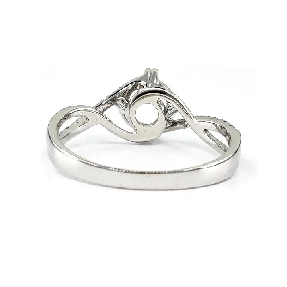 Hong Kong Customized Inspired Creation 18k Solid White Gold 100% Natural Real Diamond Semi Mount Engagement Rings For Women