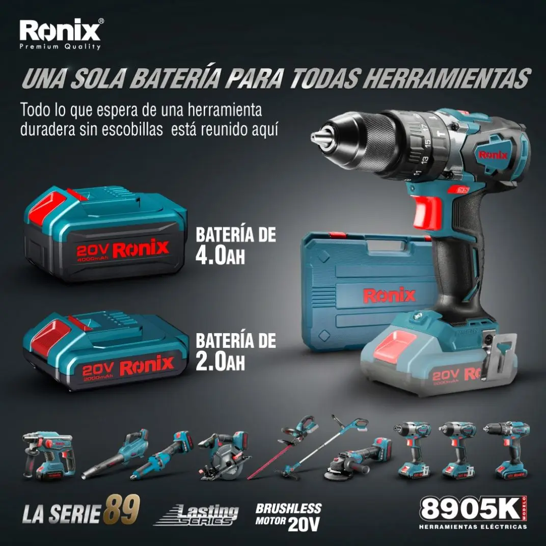 Набор электроинструментов Ronix 89K01 с вращающимся молотком бесщеточный электрический беспроводной ключ батареями 20 В