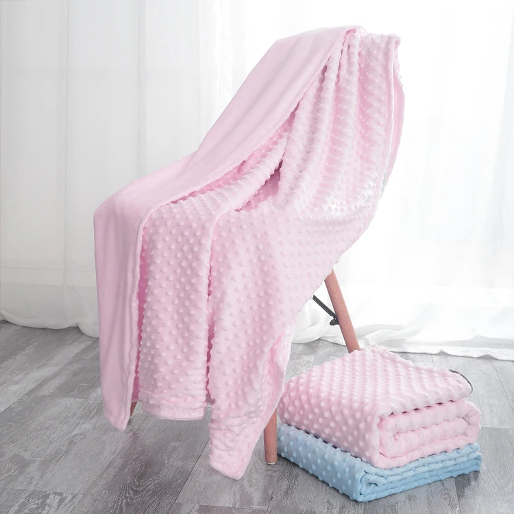 
Double Layer Coral Fleece Blanket Soft Winter Newborn Baby Swaddle Blankets Comforter Dotted Infant Minky Blanket 