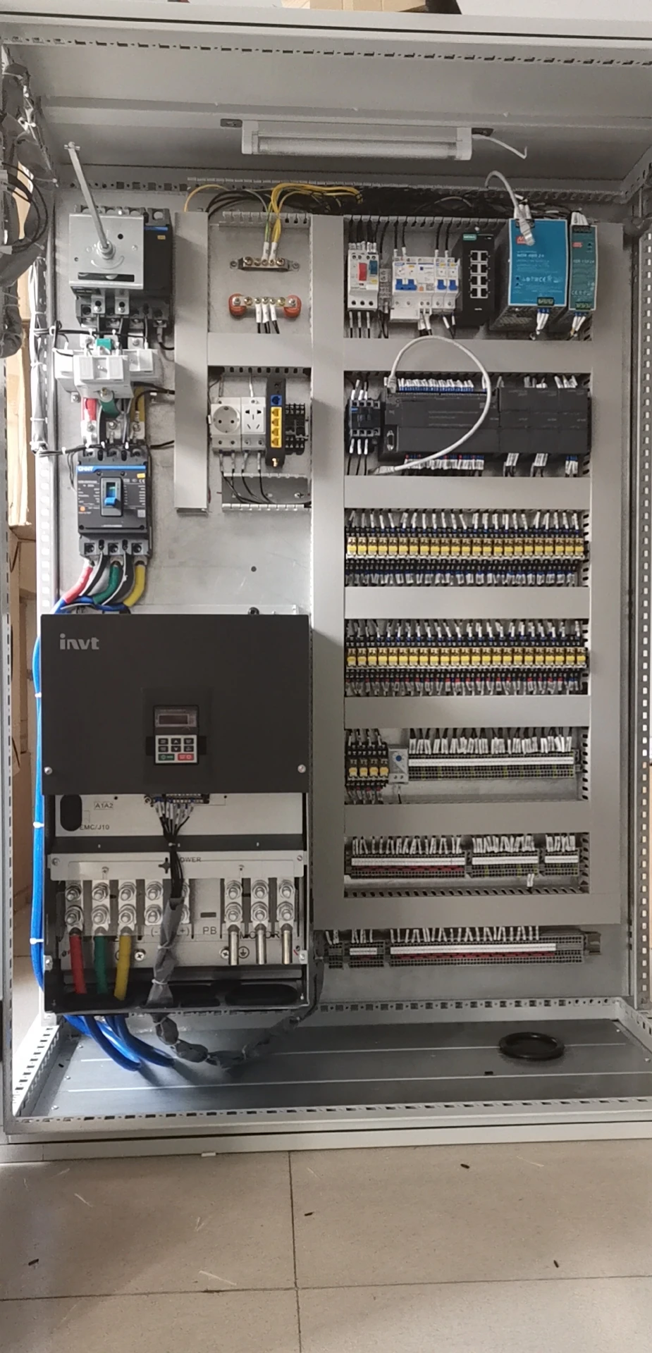Electrical power supply direct on line star delta soft vfd control cabinet