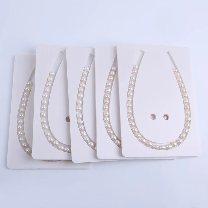 9-10mm AAA Natural White Real Fresh Water Rice Pearl Necklace Strand for jewelry making