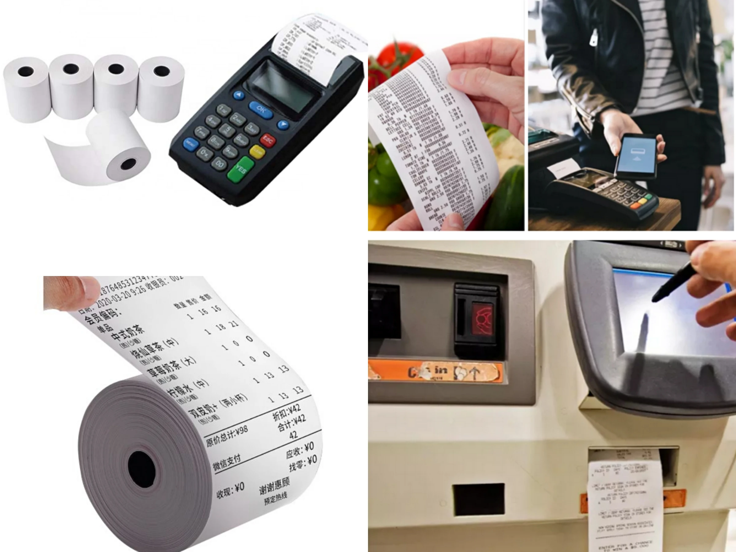 Горячая Продажа 80x80 термобумага рулон pos atm кассовый аппарат бумага 48gsm прямая