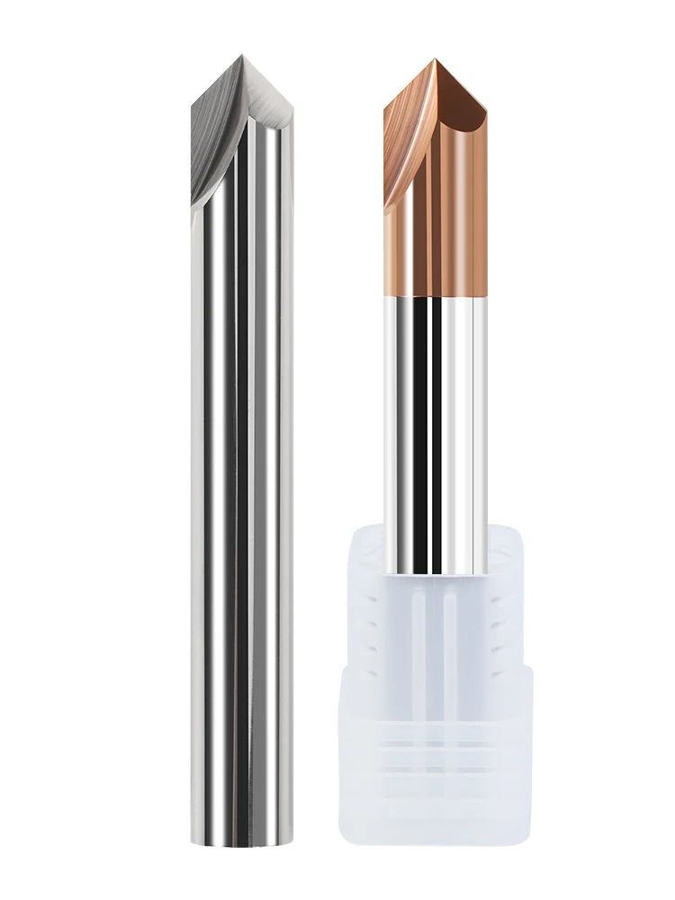 Customized Tungsten Carbide 60 Degree Chamfering End Mill 2 / 3 Flutes V Groove Chamfer Milling Cutter