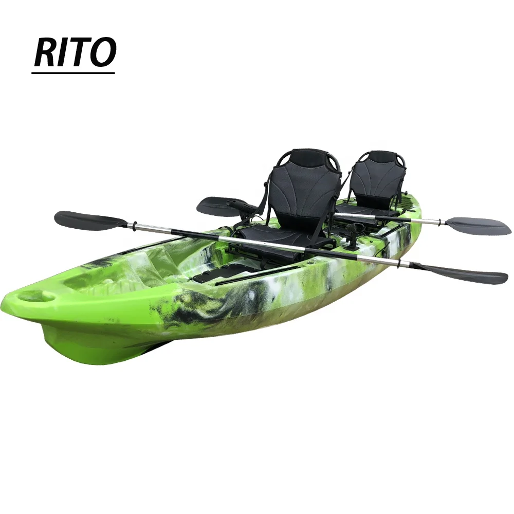 
Manufacturer 12ft sit on top double 2 person tandem recreational fishing kayak for sale  (1600051369237)