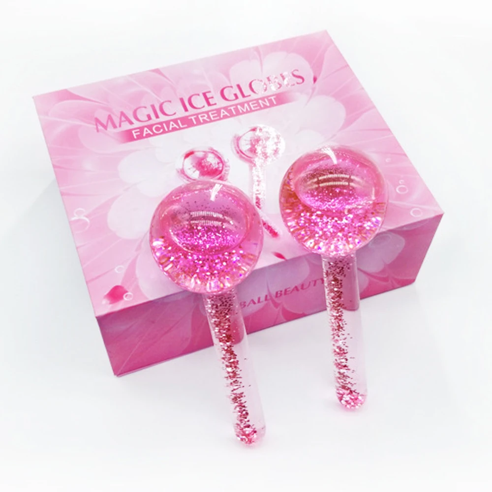 
Beauty Ice Hockey Energy Beauty Crystal Ball Facial Cooling Ice Globes Water Wave Face and Eye massage Skin Care 