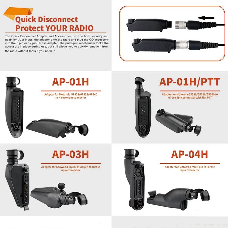 Иди и болтай Walkie Talkie “иди аудио адаптер для Sepura STP8000 до Hi-розовое 6 штифтов