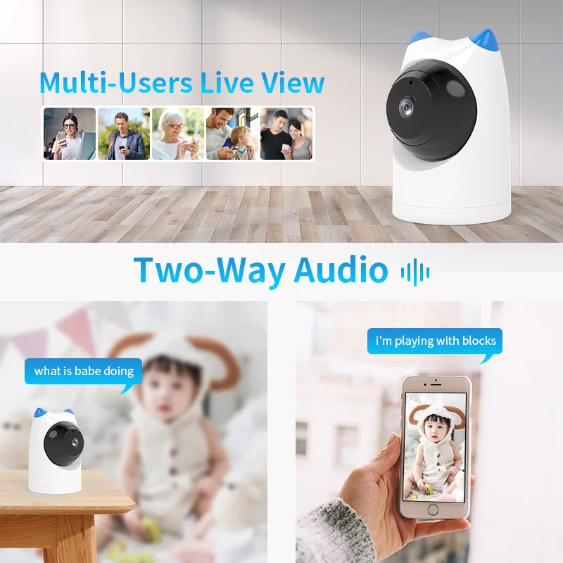 1080P Smart Mini Camera Wifi Night Vision Two-way Voice Baby CCTV Camera Wireless Security Motion Detection Network Camera