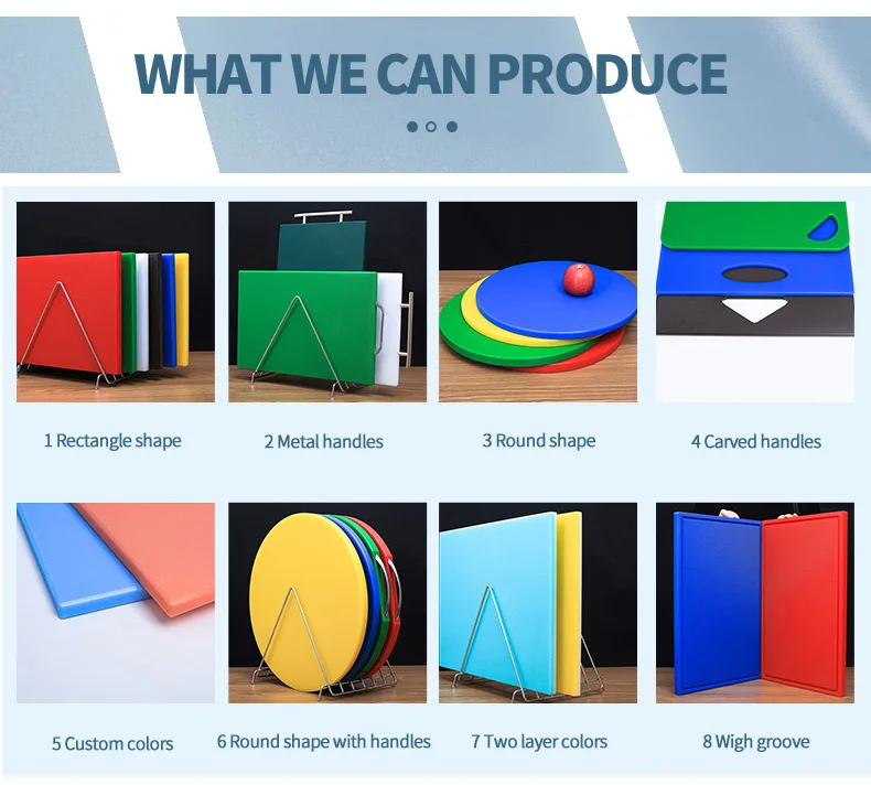 Professional water leakage prevention sublimation blank germproof bulk green plastic cutting boards set for kitchen