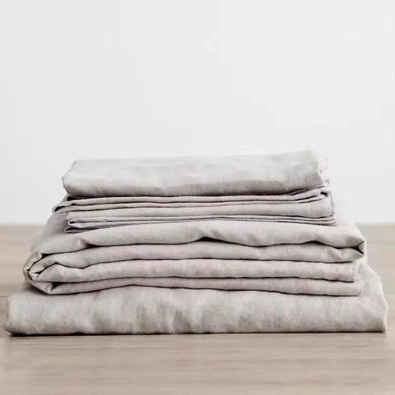 Natural Washed Linen Bedding _ Flax Linen Bed Sheets Set _ Set Natural Linen Sheets - Sheet Set