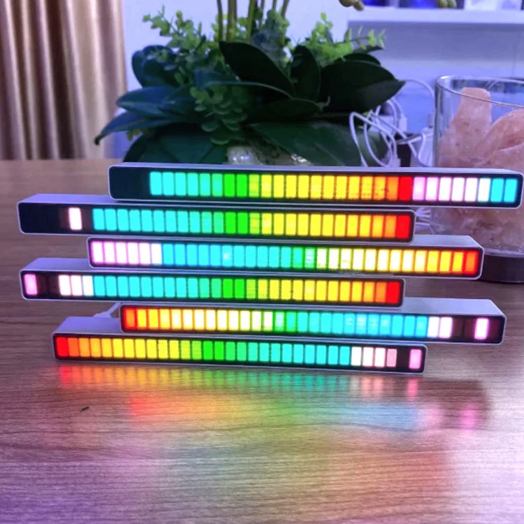 Настроение настольного аудио спектра RGB красочный светодиодный звук музыка USB свет регулируемый датчик ритм лампа