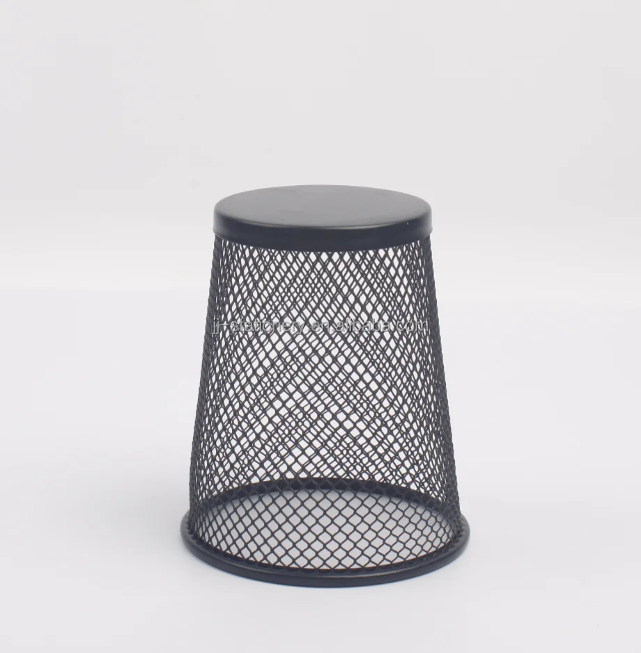 Multi Function Black Metal Mesh Pen Holder Office Desktop Stationery Organizer Desk Set Metal Mesh