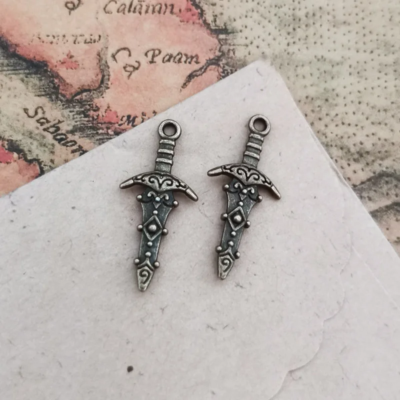 SC Sword Charms Necklace Goth Boy Pendant Necklace DIY Handmade Accessories Sword Pendant Necklace Bracelet for Men Women