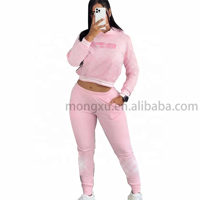 2023 Newest Designer Brand Crop Top 2 Piece Pants Set Casual Tracksuit Sweat Suits Luxury Two Piece Sweatpants And Hoodie Set