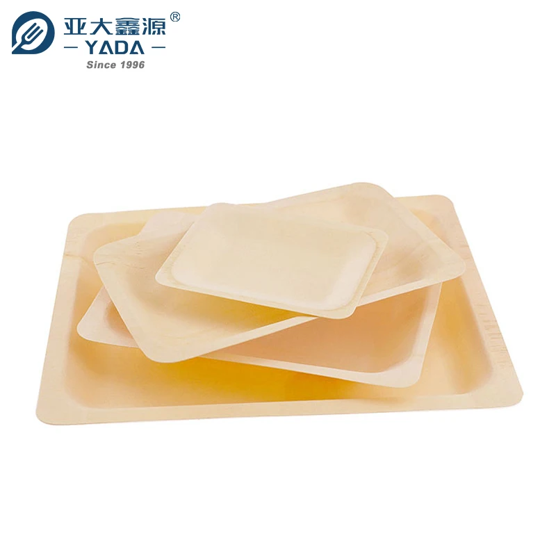 Yada Natural Wooden Kitchenware Products for Party Wedding Wooden Square Cup Cone Chip Boats