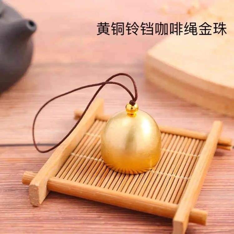 Brass bell Wind chime Accessories Metal Bell with clapper DIY christmas outdoor decoration bells Christmas Tree Hanging