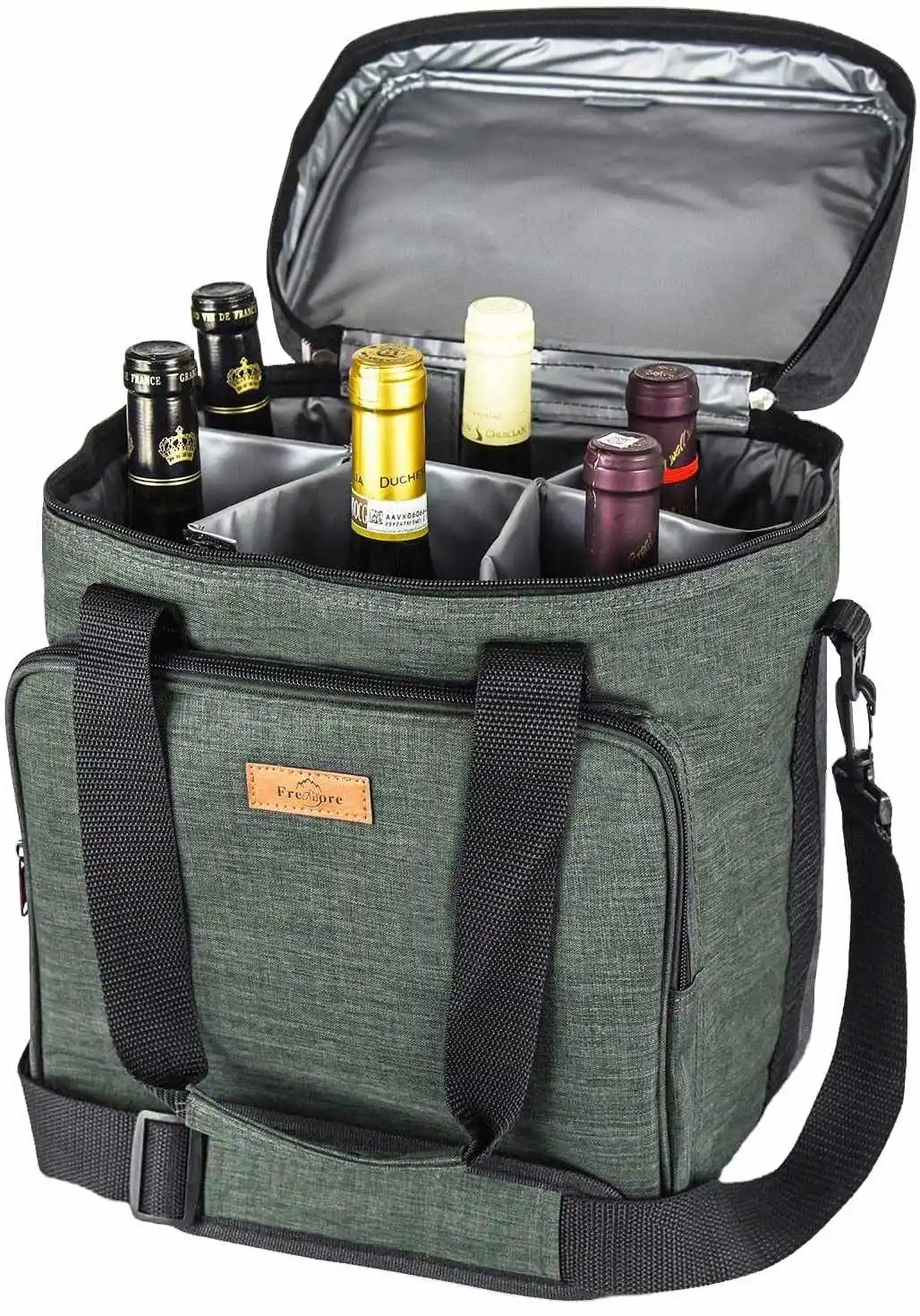 Collapsible leakproof 50 can soft sided portable camping oxford wine bag bottle cooler  for  outdoor