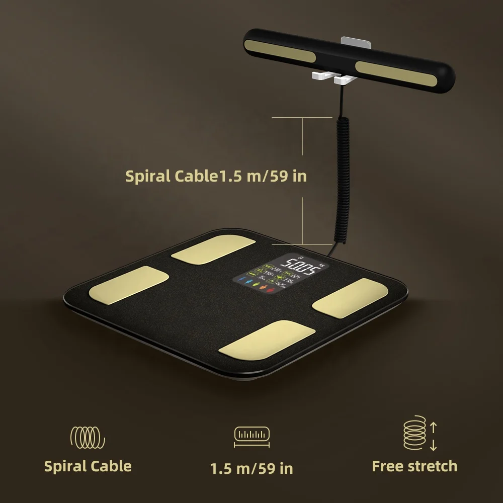 Factory Customization High Accurate Scales Black Body Fat Scale Digital Bmi Smart Weighing Body Fat Electronic Scale