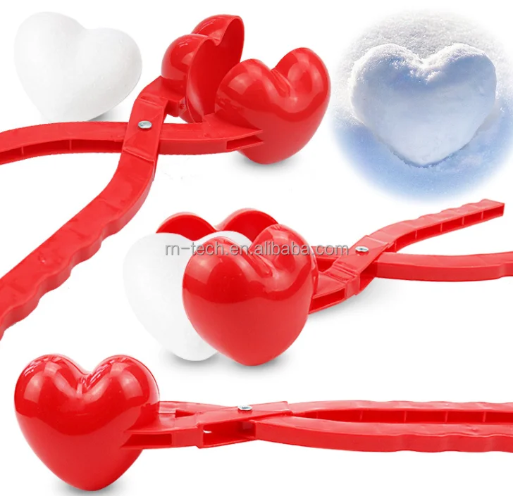 Winter Snowball TOYS Fights Game Kids Heart Plastic Snowball Clip Toy Quick Flexible Simple Snow Ball Maker Clip FOR KIDS
