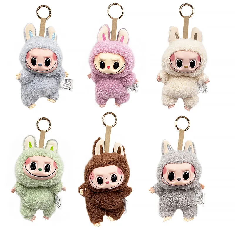 Cute labubu Plush Toys Pendant Kids Gifts Anime Model Collection Blind Box Trendy Figures 6 Box/Set Pop Blind Box