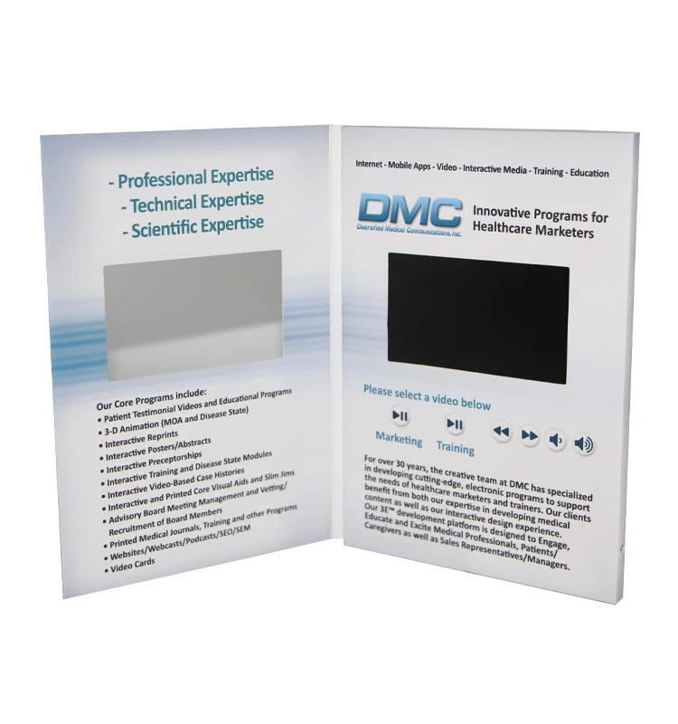Etindge digital display player factory direct price customize lcd video brochure 7 inch