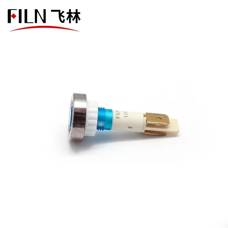 FILN High quality plastic 10mm  12v red yellow color pilot lamp 12 volt led indicator lights without cable