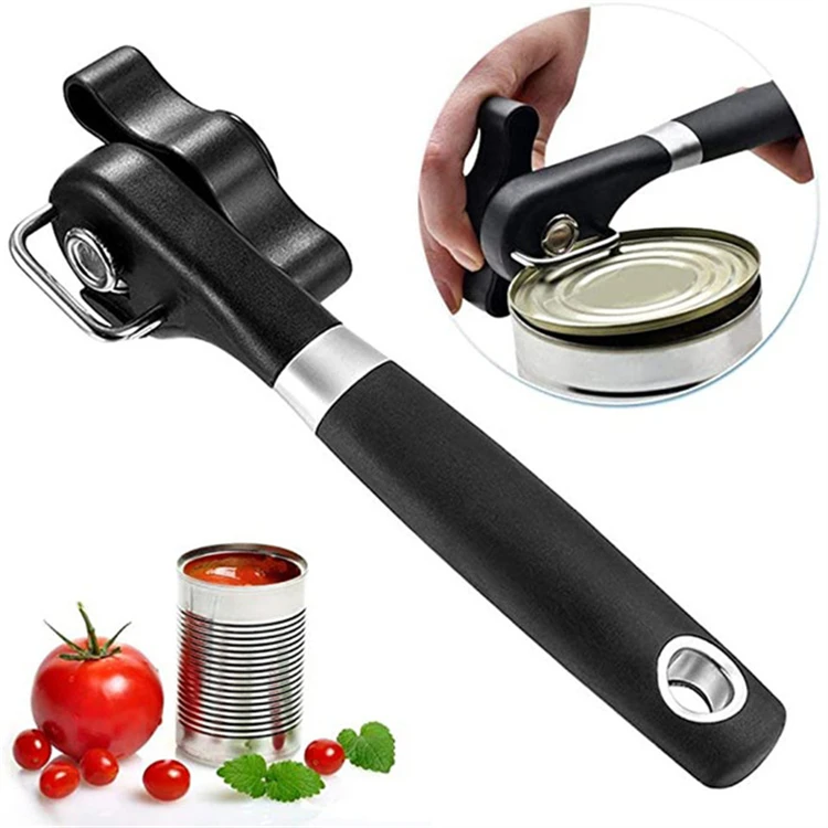 Safe Cut Manual Can Opener Ergonomic Smooth Edge Food Grade Stainless Steel Cutting Can Opener for Kitchen & Restaurant