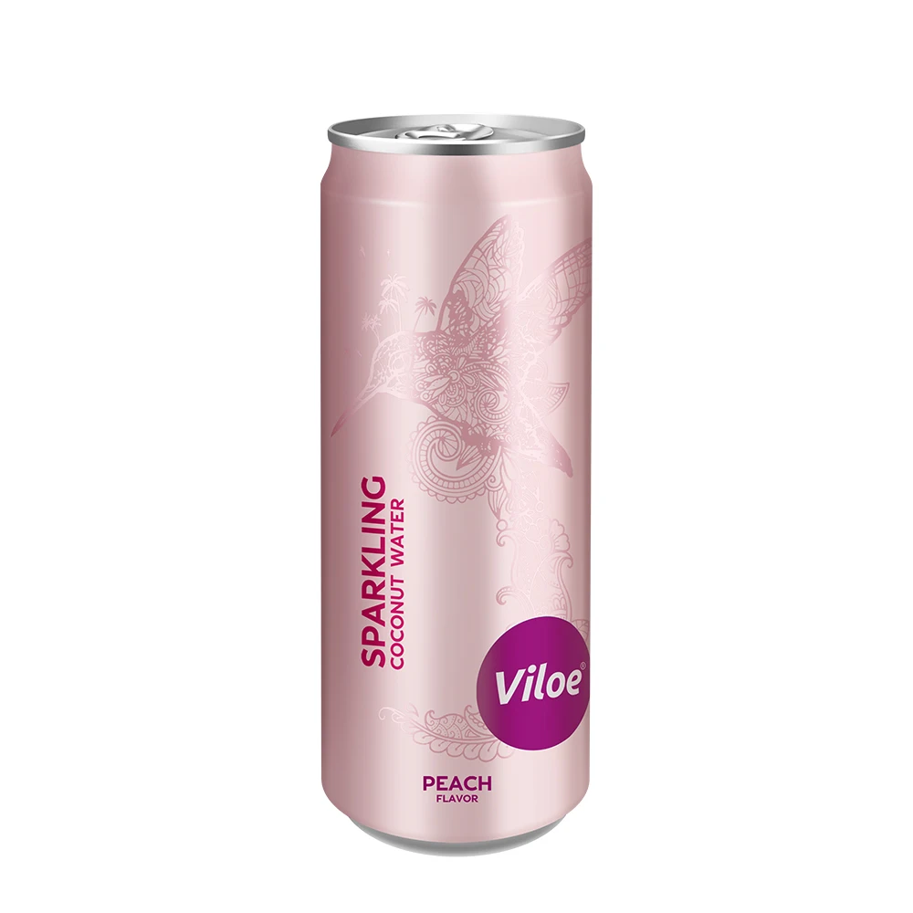 Viloe Carbonated Drink Peach Lemen Juice Added Sparkling Coconut Water Daily Soft Drinks