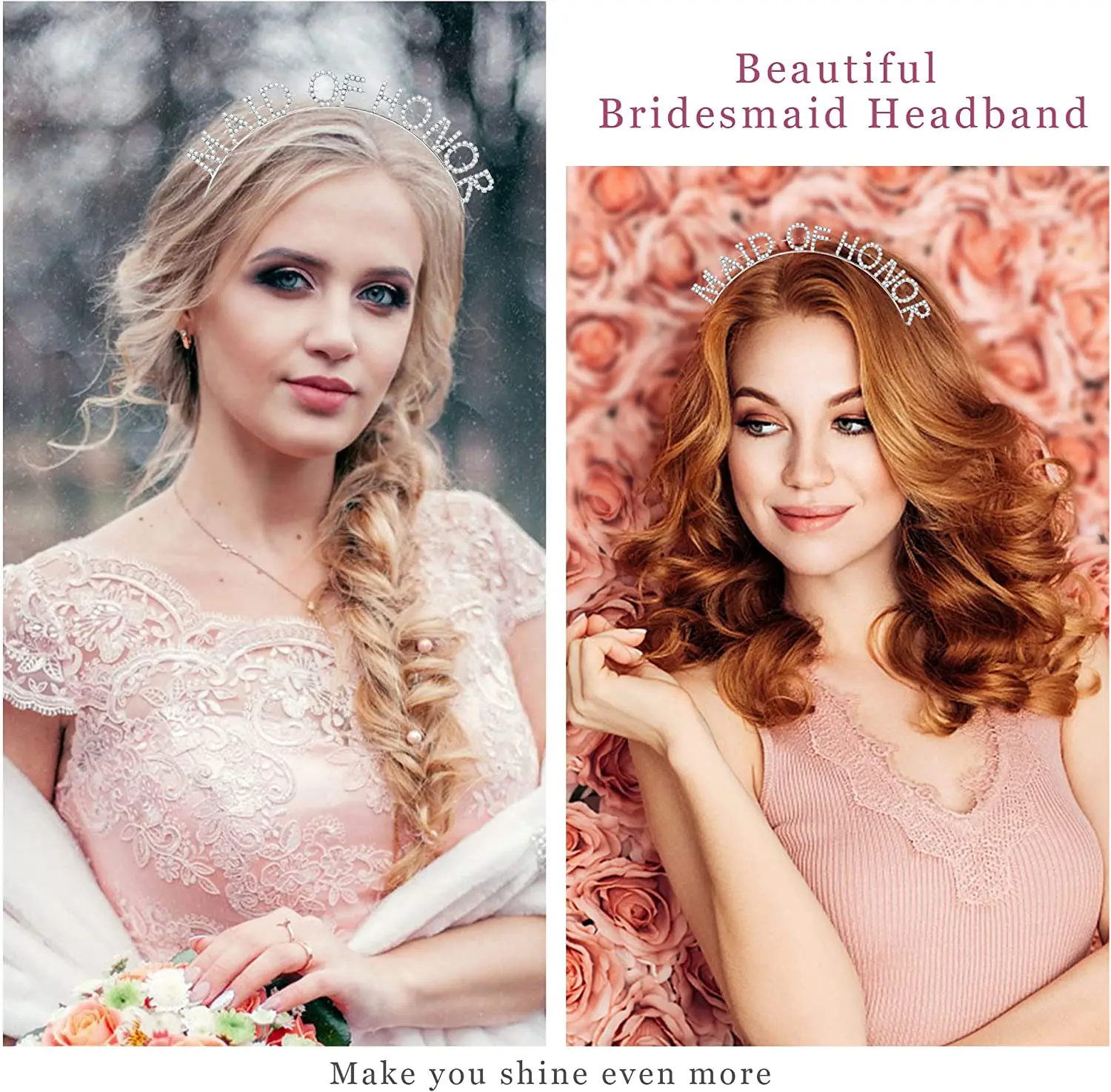 Bride Tiara Bride maid Headband Bachelorette Party Headpiece Bridal Shower Wedding Gift for Women and Girls Hair Accessories