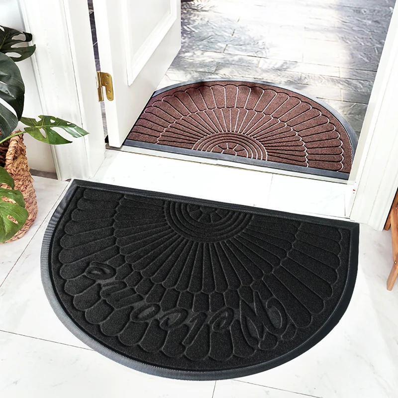 Water absorption Velour Embossed Polyester rubber door mat