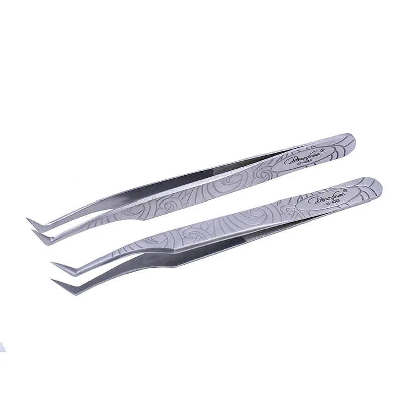 pro mega volume luxury eyelash extension stainless steel tweezers custom  private packaging