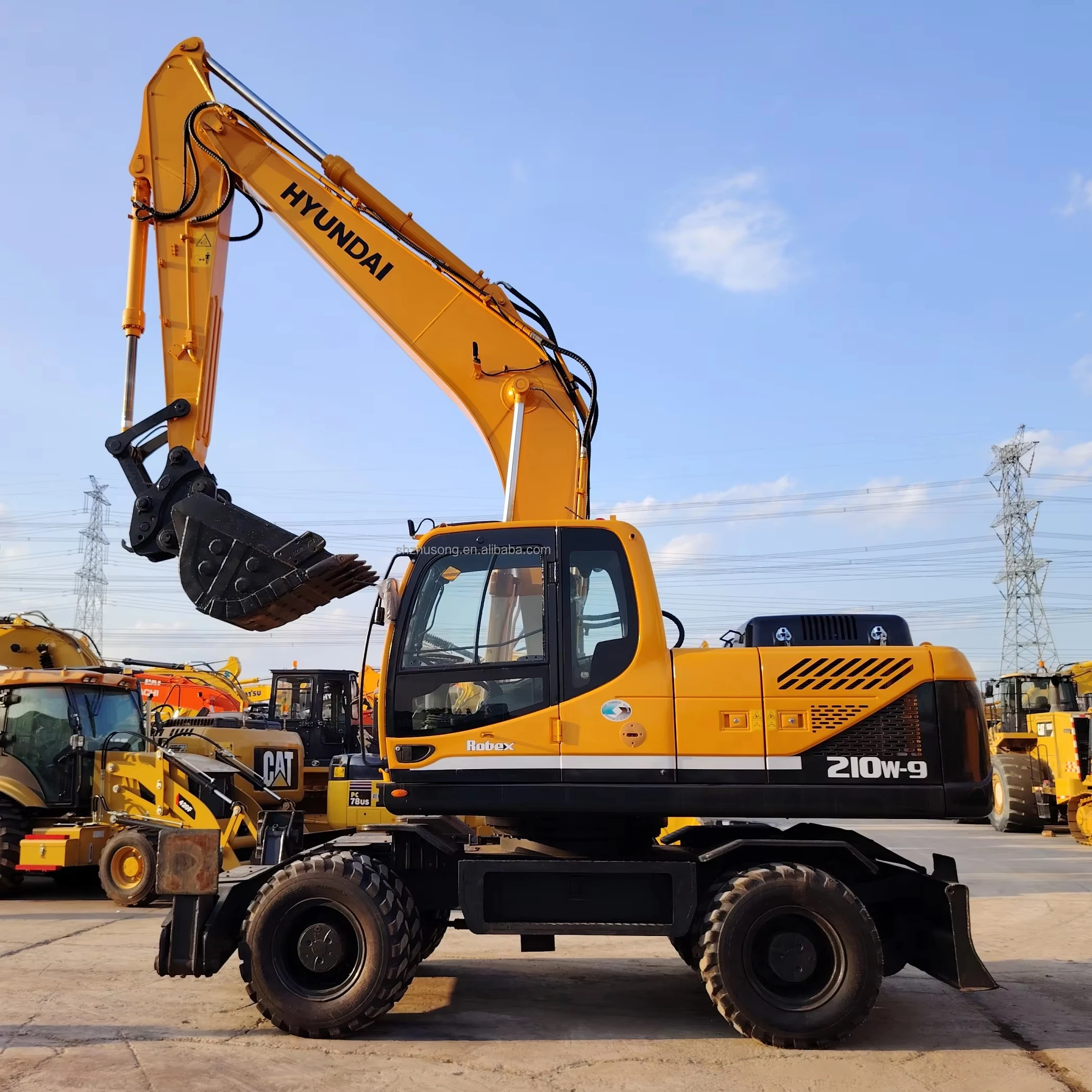 Hyundai used wheeled excavator nice condition  used 210W-9 Hyundai excavator made in Korea hot sale