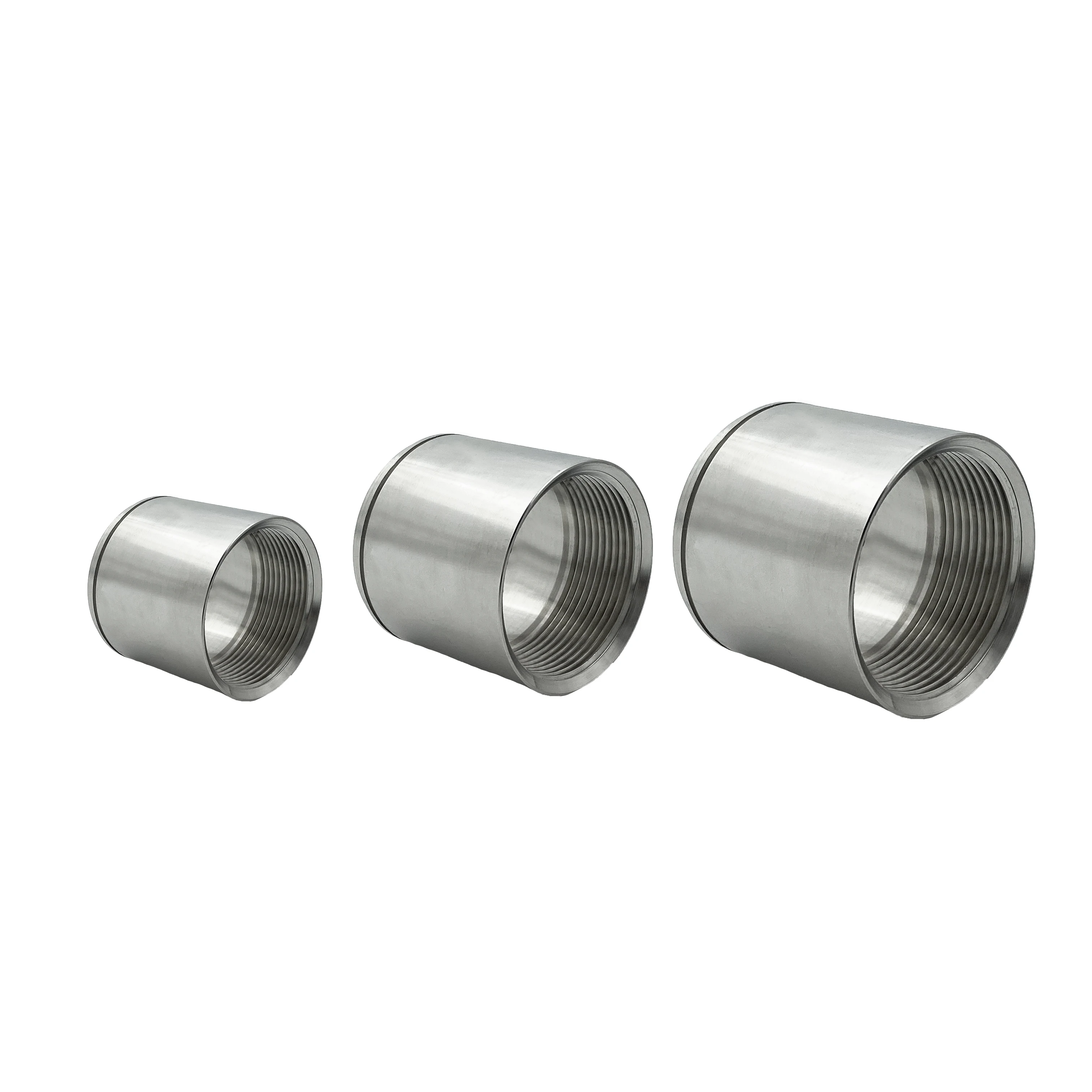 SS304 Female Thread Coupling 1inch 2inch BSP Female Weldable Connector Sleeve Bushing Tube Connector 3 Years 1 Piece Round INOX