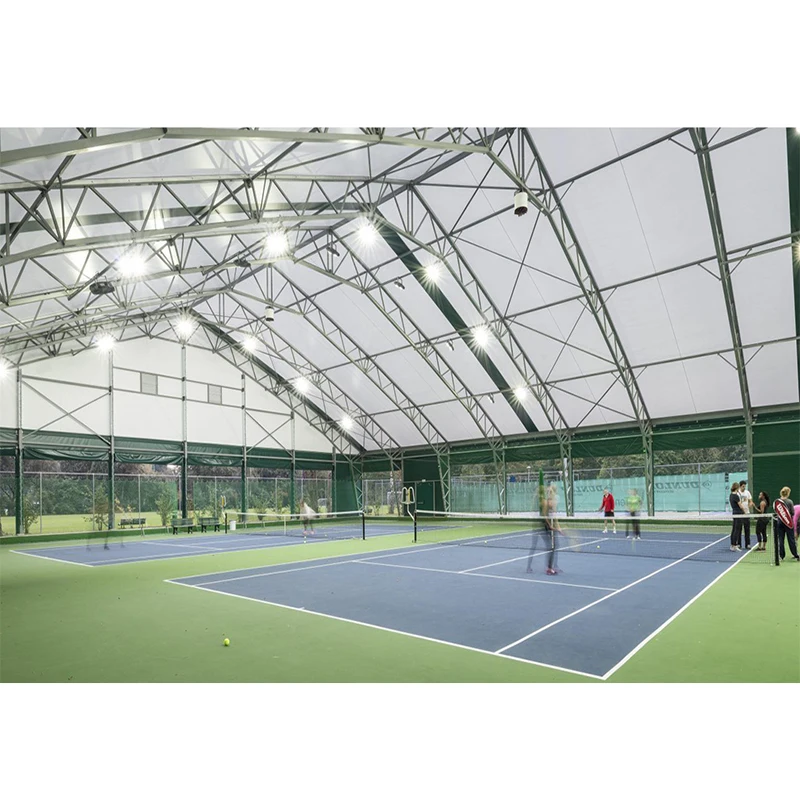 Outdoor PDVF roof cover tennis court tent canopy sport sun shade fabric roof tensile steel membrane structure canopy for stadium