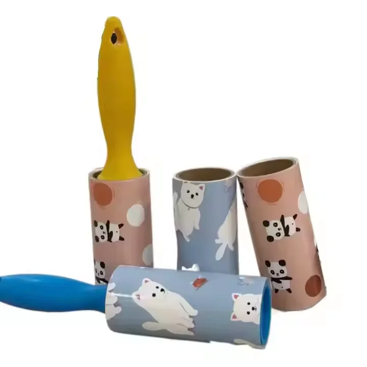 Custom Mini Giant Large Portable Manual Sticky Silicone Paper Pet Hair Remover Lint Roller PP Cleaning Cars Clothes Dust Carpet