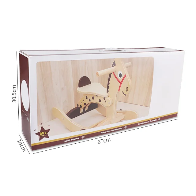 Wholesale custom kids wood rocking horse toy educational balance ride on bike wooden toys for toddlers