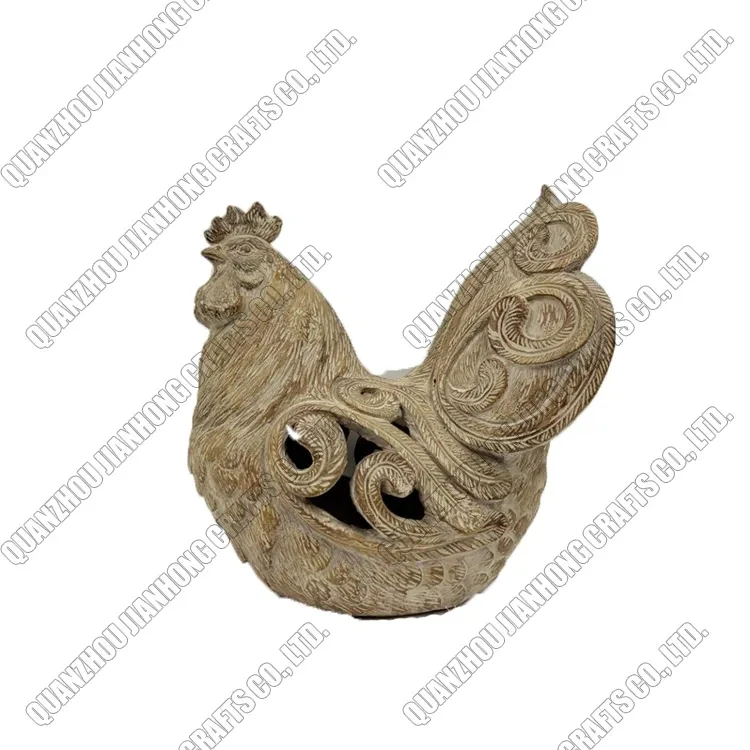 Rooster Garden Statues Resin Chicken Decor Yard Art Lawn Ornaments Hen Sculpture Figurines