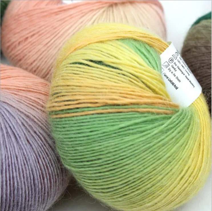 Dimuni Customized  Rainbow Color 50g 180 Meters 100% Australia Merino Wool Yarn Cheap Price  Hand Knitting Yarn