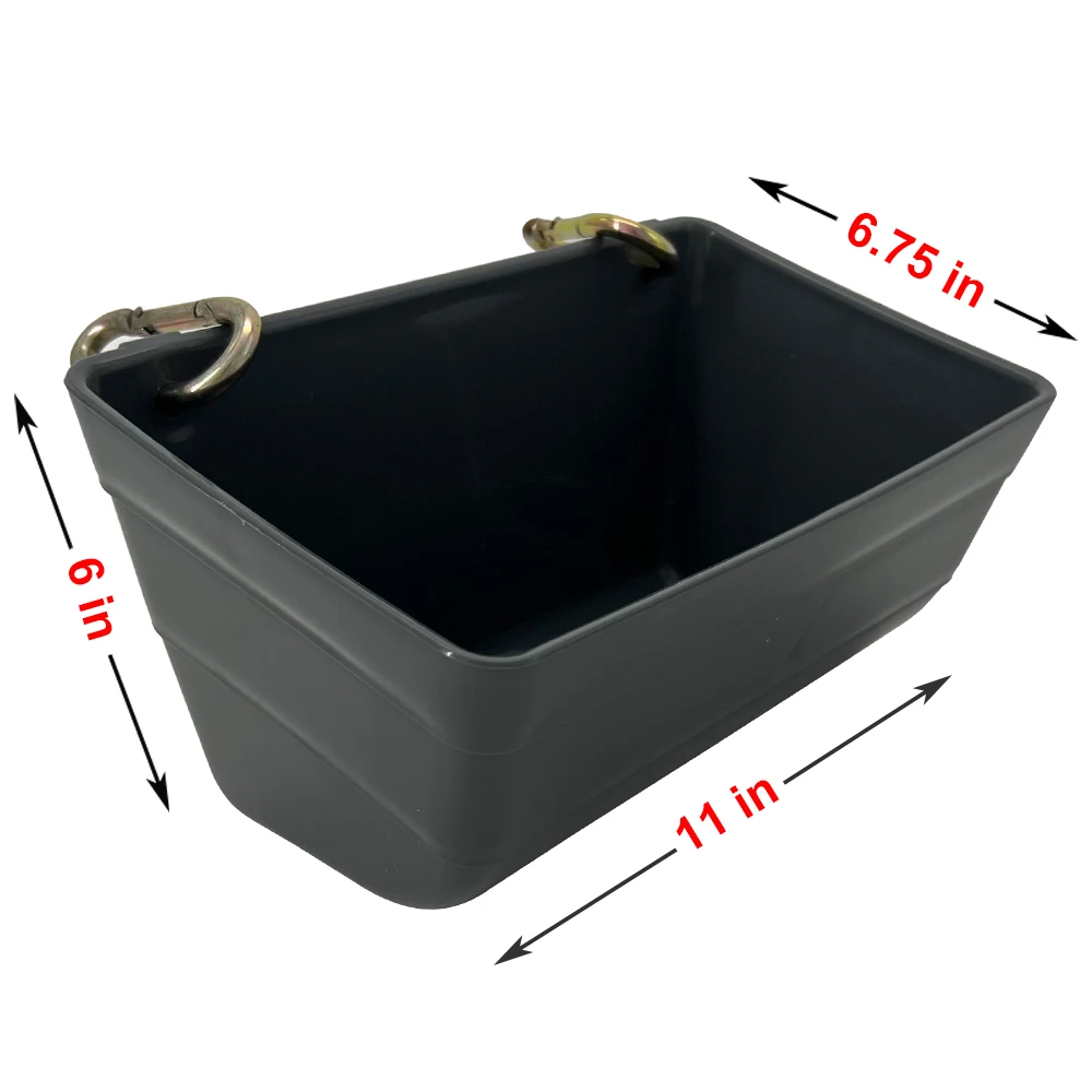 Hanging Fence Feeder Feed Trough and Waterer Bucket with Clips for Goat Chicken Duck Sheeple Dog Piglets Deer Goose Turkeys