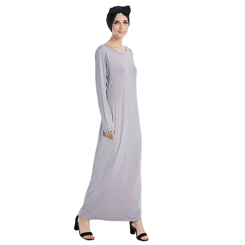 Online Shopping Fashion Women Soft Stretchy Islamic Bottom Dress Women Inner dress Long Abaya