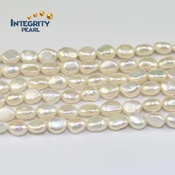 Freshwater pearl strand 3A grade 8-9mm flat baroque cultured pearl beads