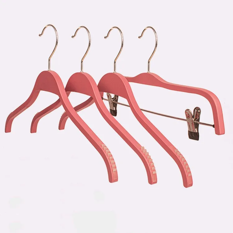 Lavinia Pink Plywood Laminated Wooden Clothes Hangers for Coats Shirts Suit Bentwood Hangers of Nature Style For Garment Display