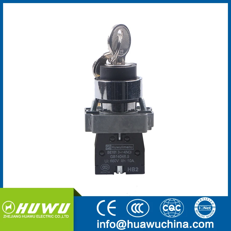HUAWU XB2-BG21 2/3 position with key stay out push button switch