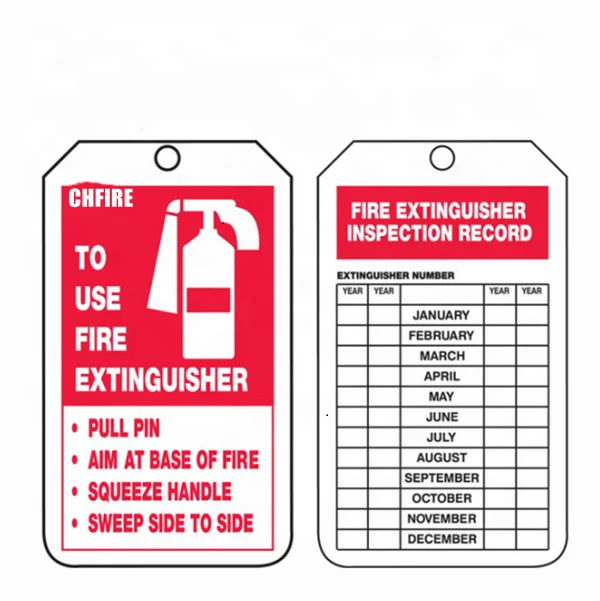 CHFIRE Custom Labels for  fire extinguisher tag