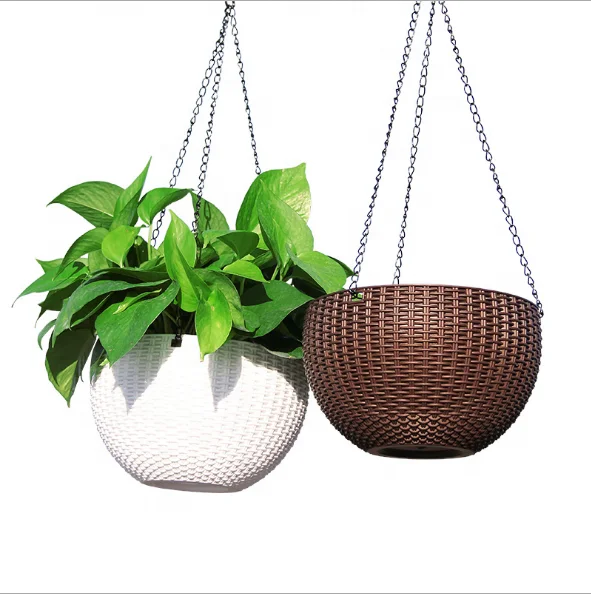 Cheap plastic flower pots  black white plant pot garden planters pots hanging basket flowerpot plastic