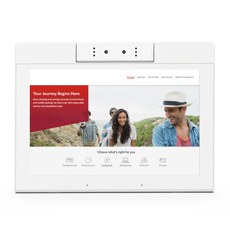 High Quality Media Player Advertising Player Portable L Shape Digital Signage Tablet with Poe