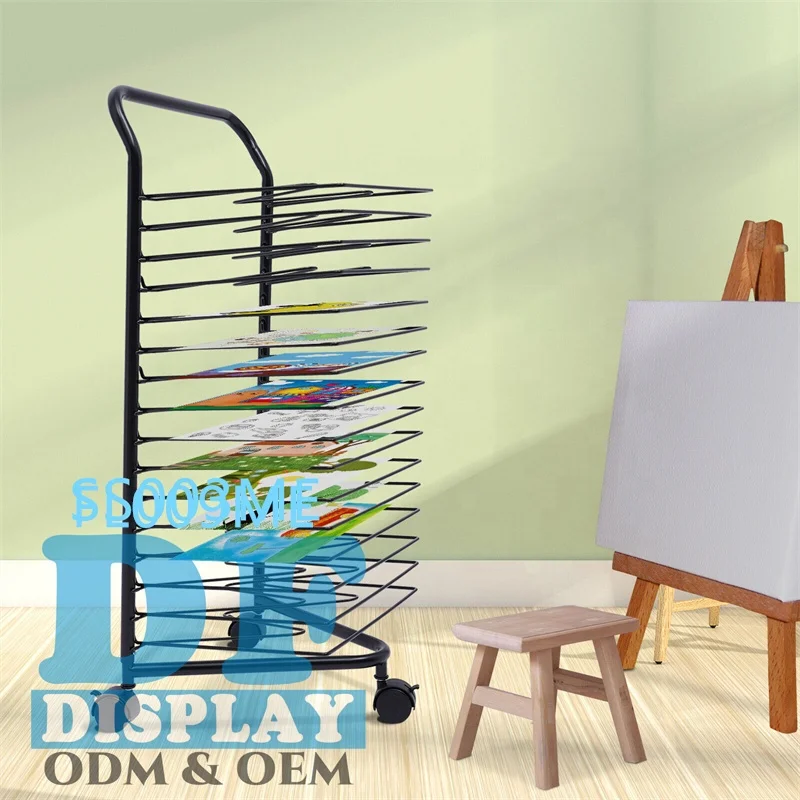 Art Drying Rack Classroom Paint Drying Rack Metal for Classroom Painting Crafts Art Drying Rack Wire With Wheels