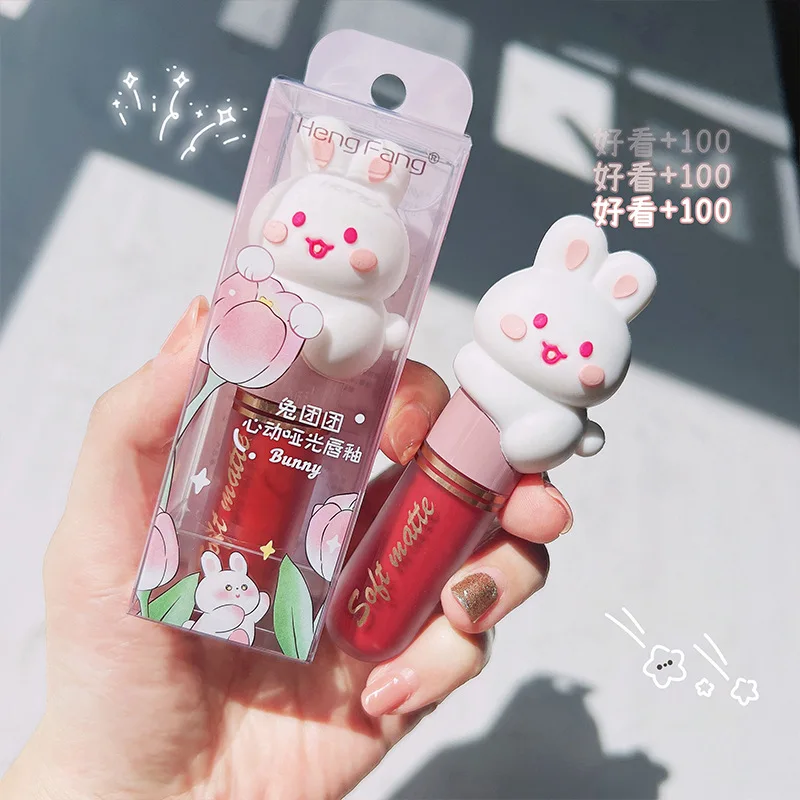 Hengfang Cute Rabbit Velvet Lipstick Sexy Matte Lip Gloss Red Lip Tint Lipsticks Waterproof Lipgloss Makeup Korean Cosmetics