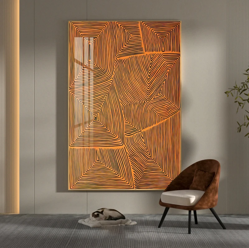 HUAMIAO Wholesale Simple Crystal Porcelain Painting High Quality Abstract Wall Art Posters Large  Wall Painting Home Decor